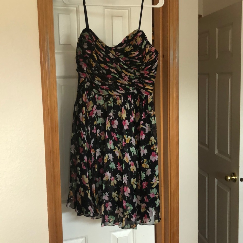 Jill Stuart silk floral strapless dress NWT 14